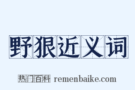 野狠近义词是什么意思的图片